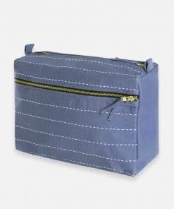 Anchal Pin Stitch Large Toiletry Bag - Slate Accessories