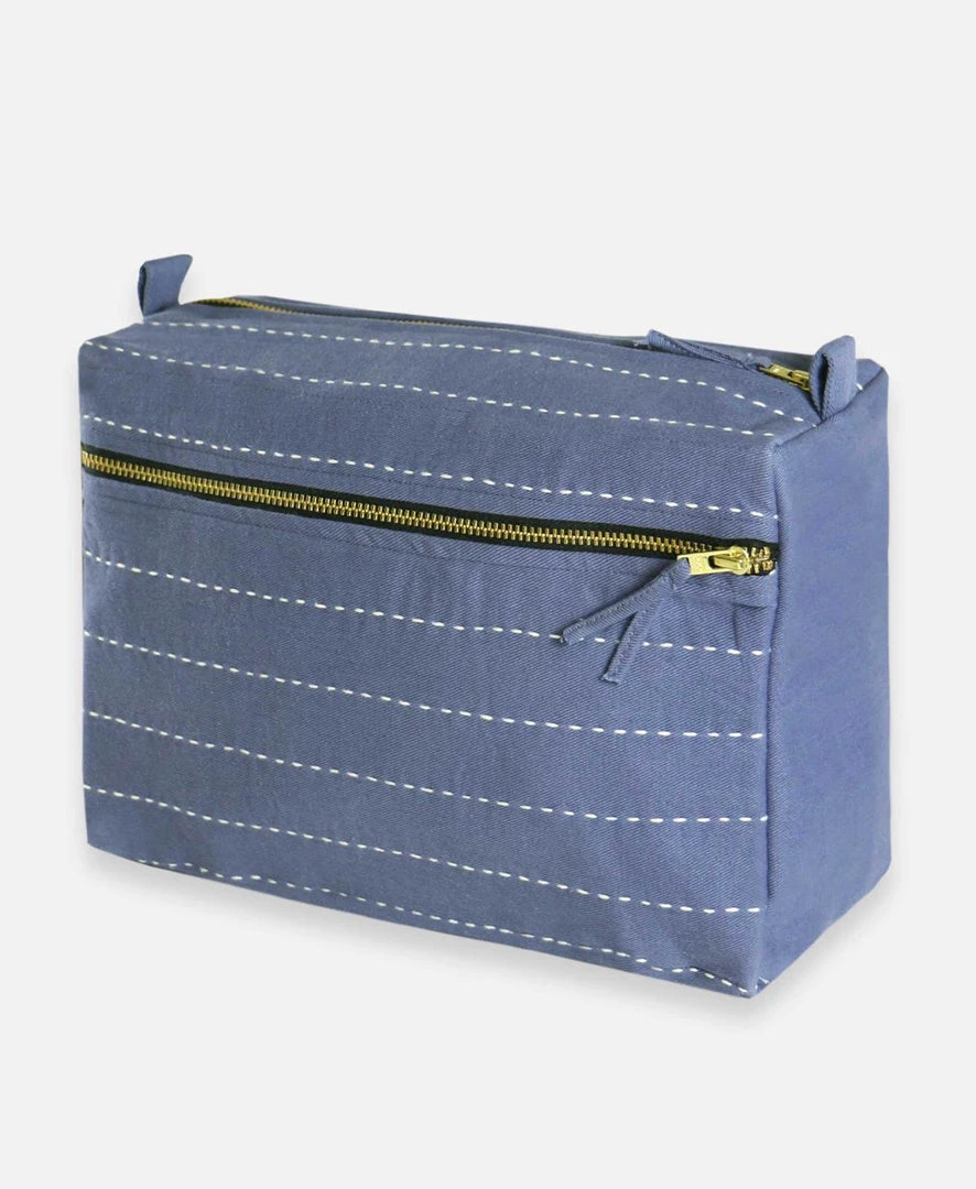 Anchal Pin Stitch Large Toiletry Bag - Slate Accessories Anchal Pin Stitch Large Toiletry Bag - Slate Accessories