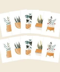 Cute Root Greeting Cards Plants And Pots Plantable Cards - 10 Pack