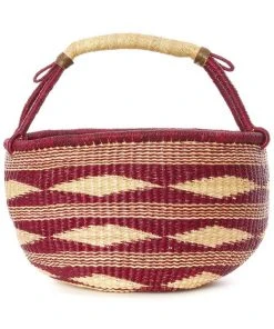 Swahili African Modern Plum Diamond Bolga Basket