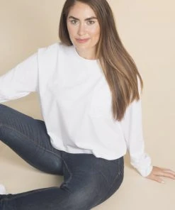 Poplinen Clothing Cindy Crop Pocket Tee - White 4 Poplinen Clothing Cindy Crop Pocket Tee - White