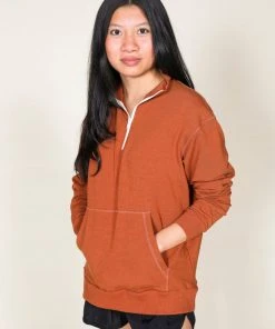 Poplinen Frances Tencel Zip Collar Sweatshirt Clothing