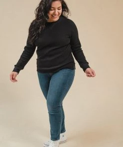 Poplinen Gloria Waffle Thermal Top - Black Clothing