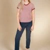 Poplinen Best Sellers Pat Bamboo Ringer Tee - Heather Rose + Heretic