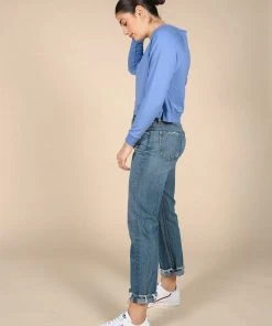 Poplinen Wilder Mock Neck Sweatshirt - Periwinkle Clothing