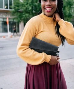 Purse & Clutch Small Asymmetric Clutch - Black 2 Purse & Clutch Small Asymmetric Clutch - Black