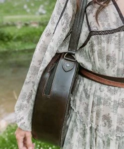 Purse & Clutch Embossed Circle Shoulder Bag - Charcoal Accessories