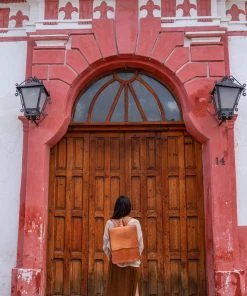Purse & Clutch Leather Laptop Backpack - Russet Brown Accessories