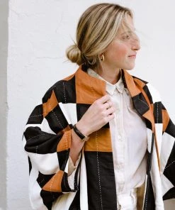 Anchal Clothing Quilted Patchwork Plaid Cocoon Jacket