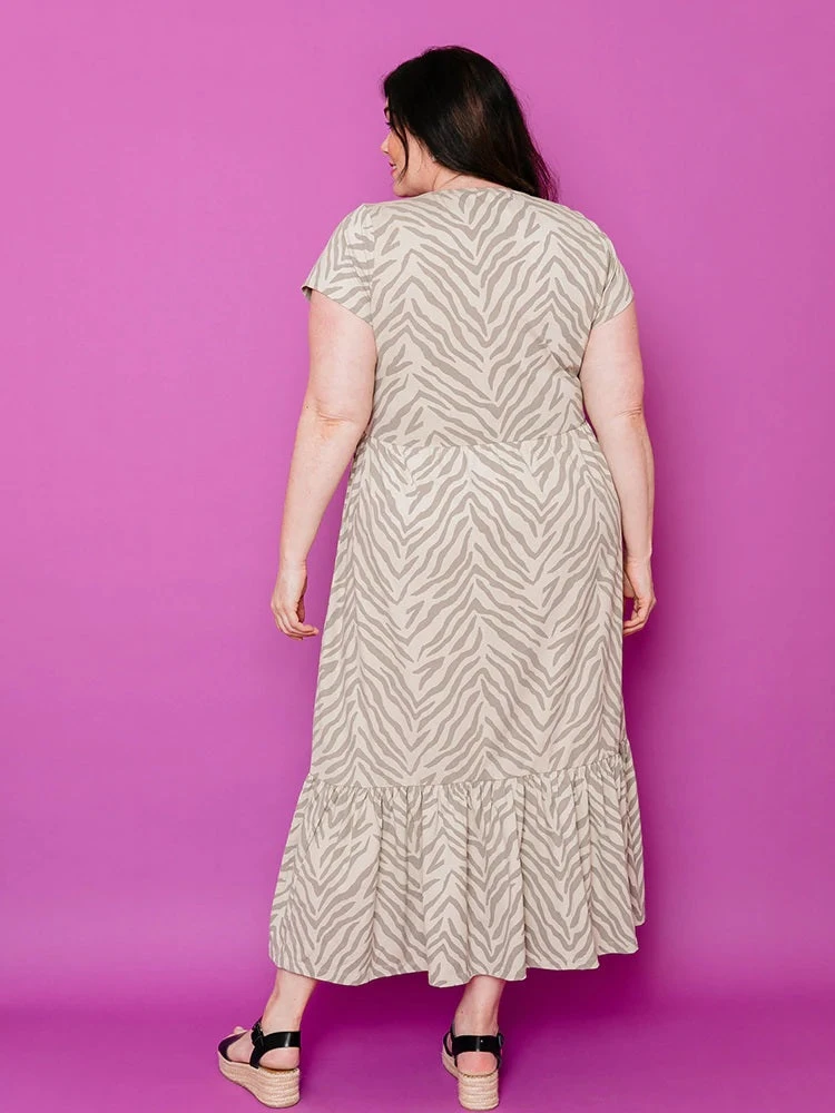 Mata Traders Clothing Randi Savanna Stripe Midi Dress Mata Traders Clothing Randi Savanna Stripe Midi Dress