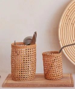 Village Thrive Rattan Utensil Holder