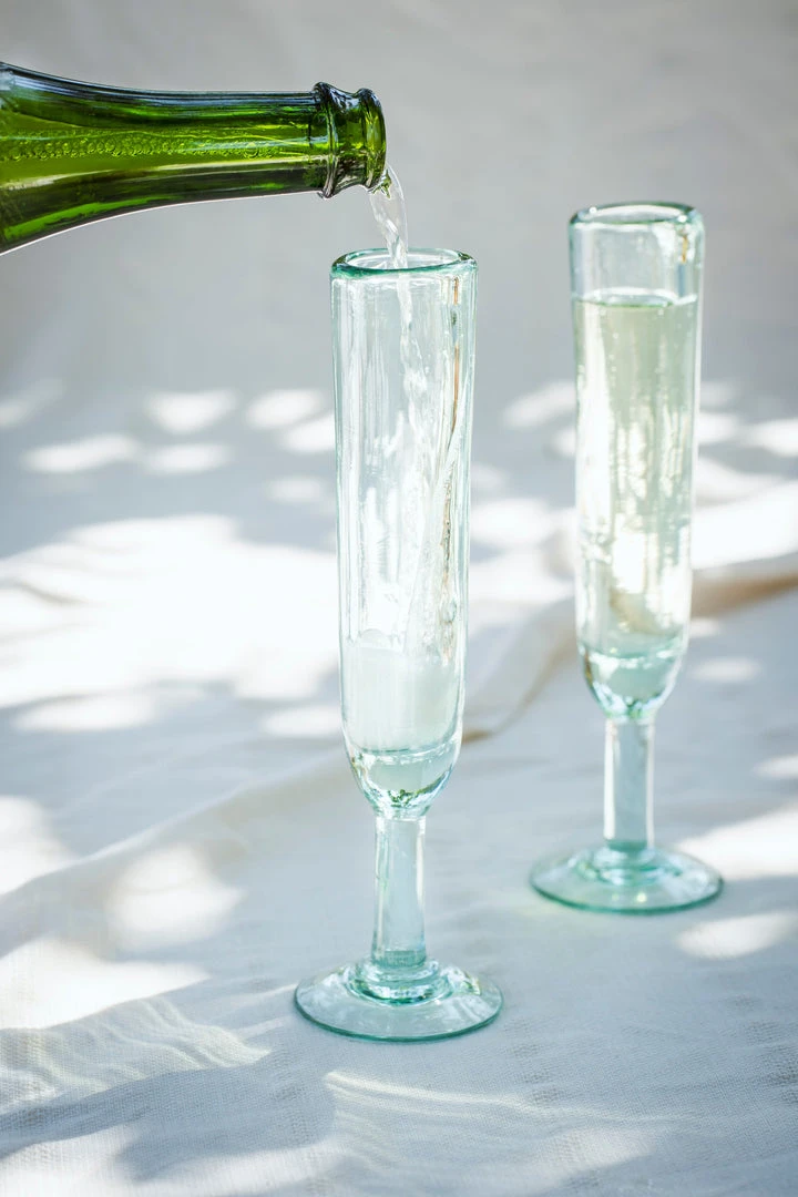 Magda Made Best Sellers Recycled Glass Champagne Flutes Magda Made Best Sellers Recycled Glass Champagne Flutes