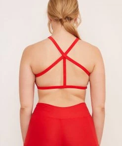 Wolven Recycled Pyramid Top - Cayenne 7 Wolven Recycled Pyramid Top - Cayenne