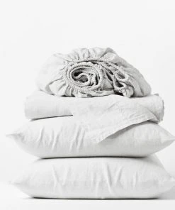 Coyuchi Relaxed Linen Sheet Set - Alpine White Home Goods