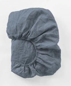 Coyuchi Relaxed Linen Sheet Set - Harbor Blue 2 Coyuchi Relaxed Linen Sheet Set - Harbor Blue