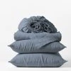 Coyuchi Relaxed Linen Sheet Set - Harbor Blue