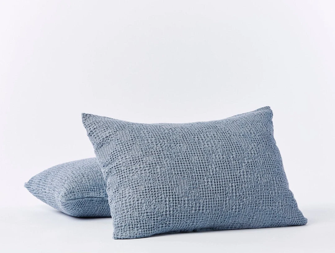 Coyuchi Reyes Waffle Sham - Steel Blue Coyuchi Reyes Waffle Sham - Steel Blue