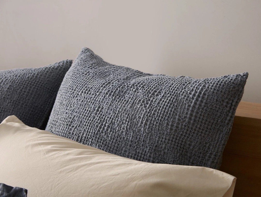 Coyuchi Reyes Waffle Sham - Steel Blue Coyuchi Reyes Waffle Sham - Steel Blue