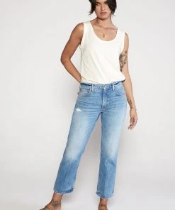 ÉTICA Rhea Midrise Straight Crop Jean - Storm Surge