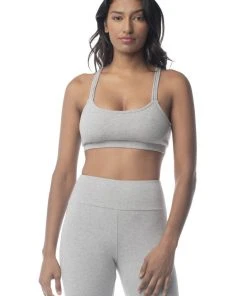 Synergy Organic Clothing Rhythm Yoga Bra - Heather Gray