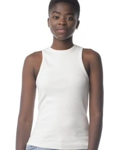 Synergy Organic Clothing Rib Knit Shell Tank Top - White Sale