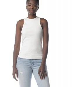 Synergy Organic Clothing Rib Knit Shell Tank Top - White Sale