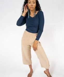 Tonlé Rib Upcycled V Neck Top