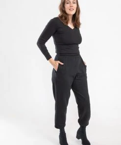 Tonlé Rib Upcycled V Neck Top