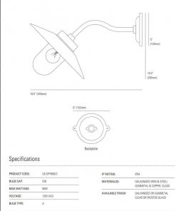 Ameico Lighting Round Canted Exterior Bracket Light - Bronze
