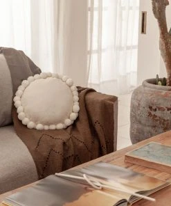 Village Thrive Round Pom Pom Throw Pillow Cover 2 Village Thrive Round Pom Pom Throw Pillow Cover