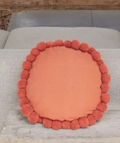 Village Thrive Round Pom Pom Throw Pillow Cover