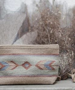 MZ Fair Trade Sagebrush + Sand Wool Clutch Bag Accessories