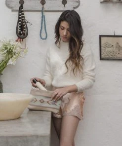 MZ Fair Trade Sagebrush + Sand Wool Clutch Bag Accessories