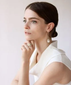 Salt + Still Egg Hollows Droplet Earrings