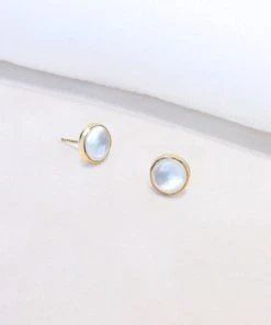Sara Patino Jewelry Deep Pearl Recycled Gold Stud Earrings
