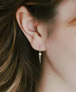 Sara Patino Jewelry Gold Recycled Hoop - White Topaz Best Sellers