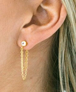 Sara Patino Jewelry Best Sellers Unity Recycled Gold Earrings - White Topaz