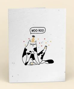 Cute Root Greeting Cards Sarcastic Cat Plantable Cards - 10 Pack