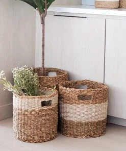 Korissa Savar Hamper Basket With Handle Set - Natural