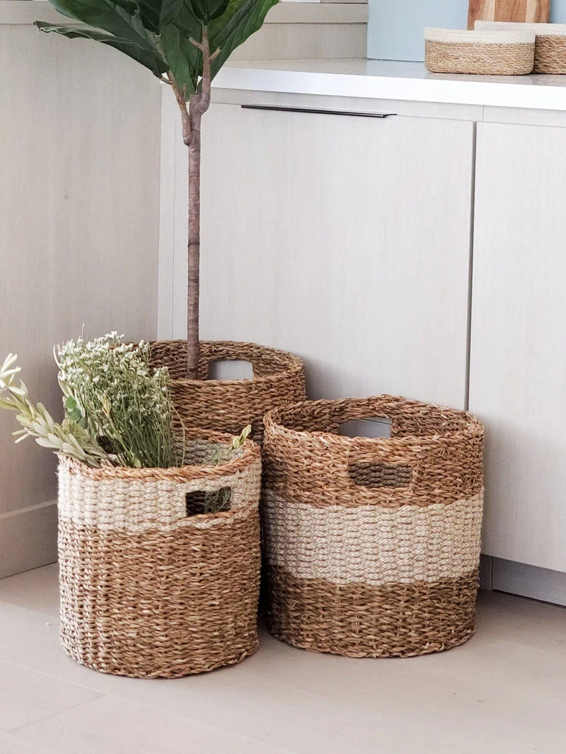 Korissa Savar Hamper Basket With Handle Set - Natural Korissa Savar Hamper Basket With Handle Set - Natural