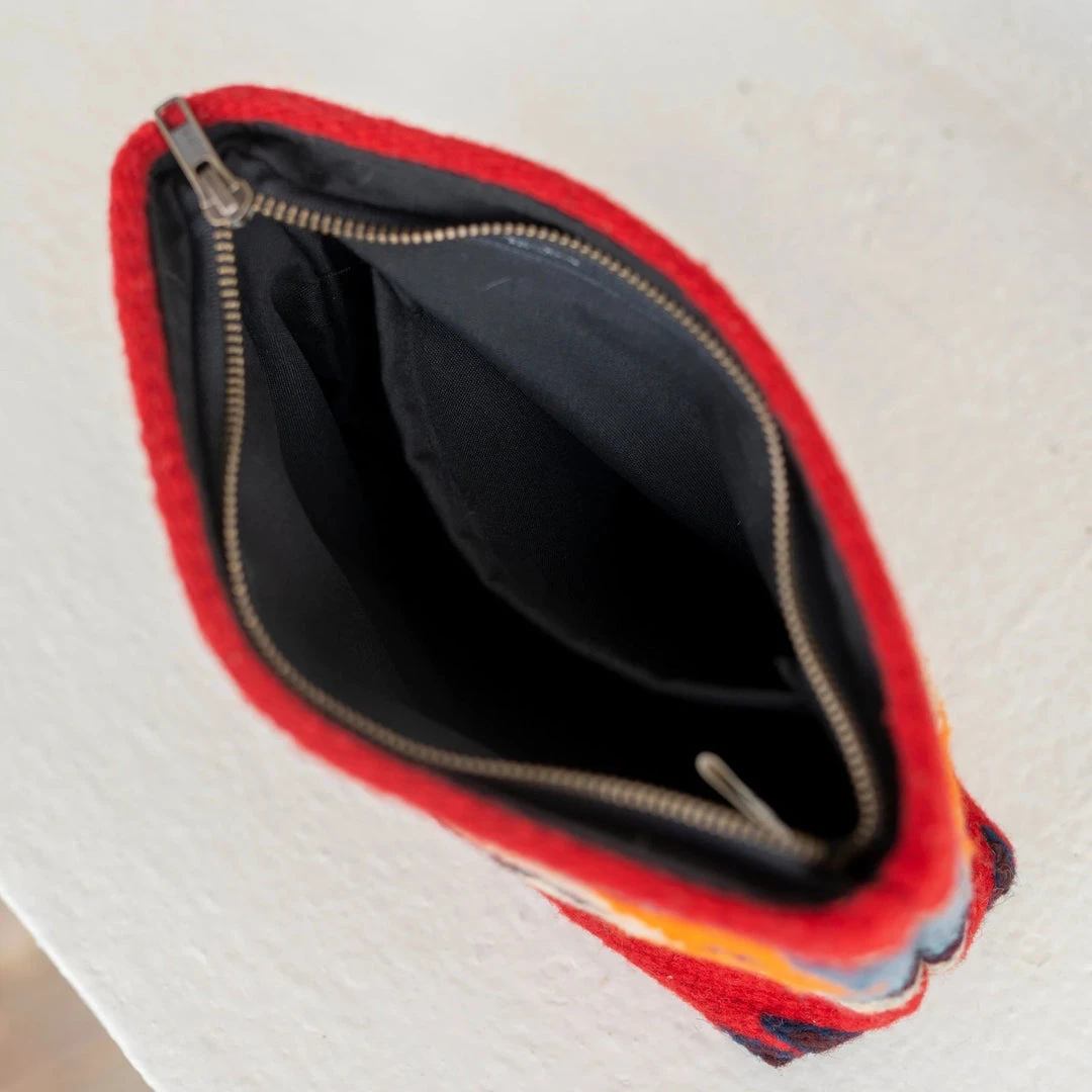 MZ Fair Trade Accessories Scarlet Arrow Wool Clutch Bag MZ Fair Trade Accessories Scarlet Arrow Wool Clutch Bag