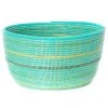 Swahili African Modern Seaside Stripe Knitting Basket