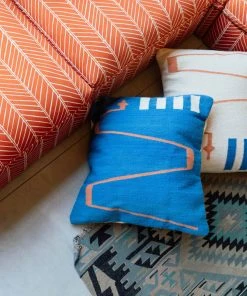 K-apostrophe Home Goods Serpents + Ladders Azul Wool Floor Pillow 2 K-apostrophe Home Goods Serpents + Ladders Azul Wool Floor Pillow