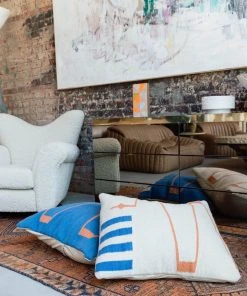 K-apostrophe Serpents + Ladders Blanco Wool Floor Pillow Home Goods