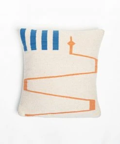 K-apostrophe Serpents + Ladders Blanco Wool Floor Pillow Home Goods