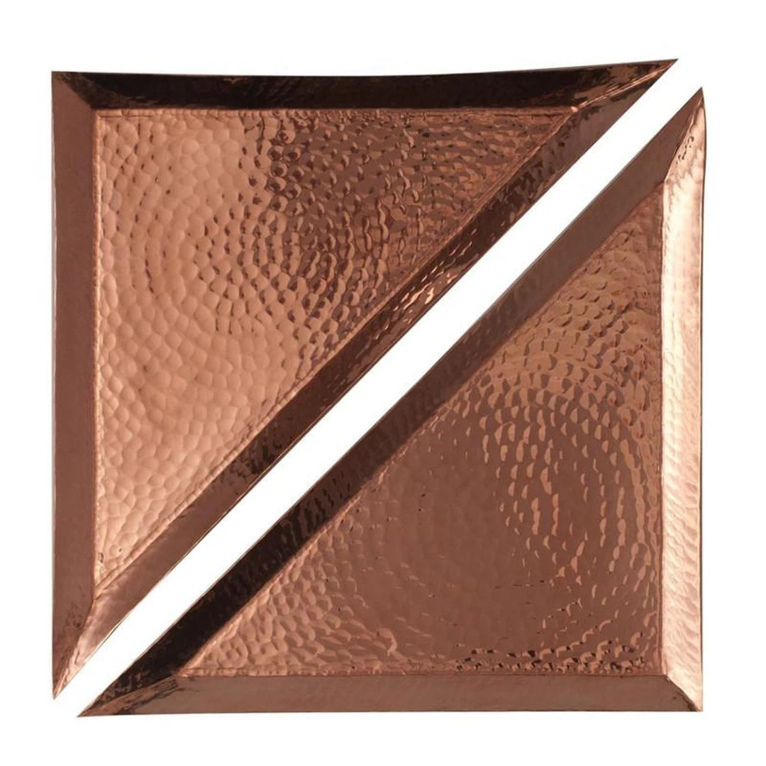 Sertodo Copper Aleppo Recycled Copper Triangular Platter Set Sertodo Copper Aleppo Recycled Copper Triangular Platter Set