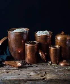 Sertodo Copper Home Goods Recycled Copper Kitchen Canisters