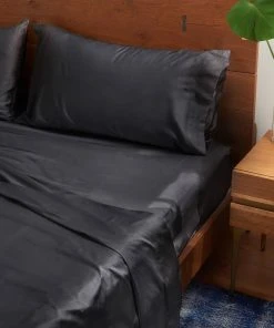 Looma Sateen Sheet Set - Charcoal