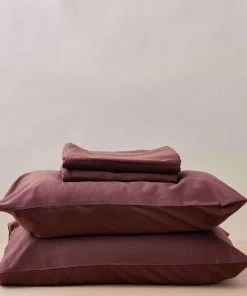 Looma Sateen Sheet Set - Wine