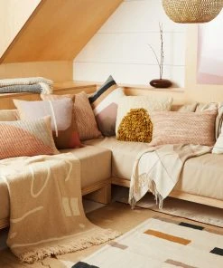 Made Trade Sheila Lumbar Pillow In Salmon - SAMPLE SALE Throw Pillows